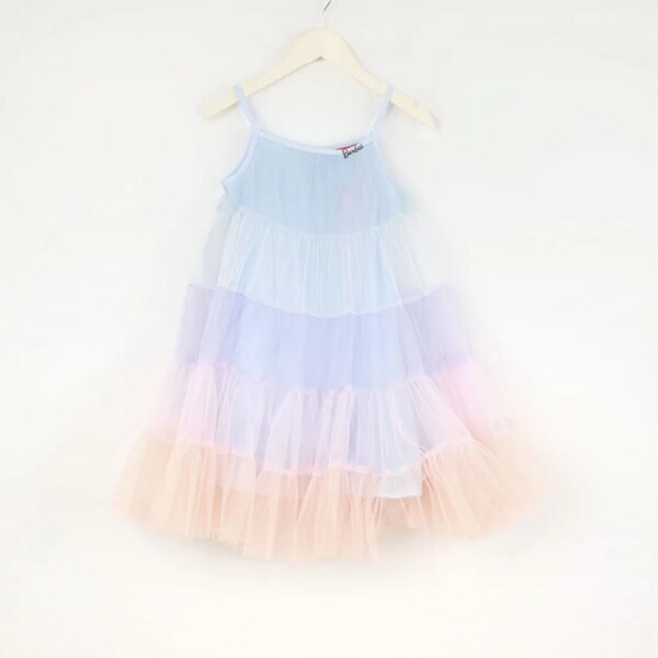 Barbie Çok Renkli Kız Çocuk Düz Abiye Elbise BRB5SG-ELB6002