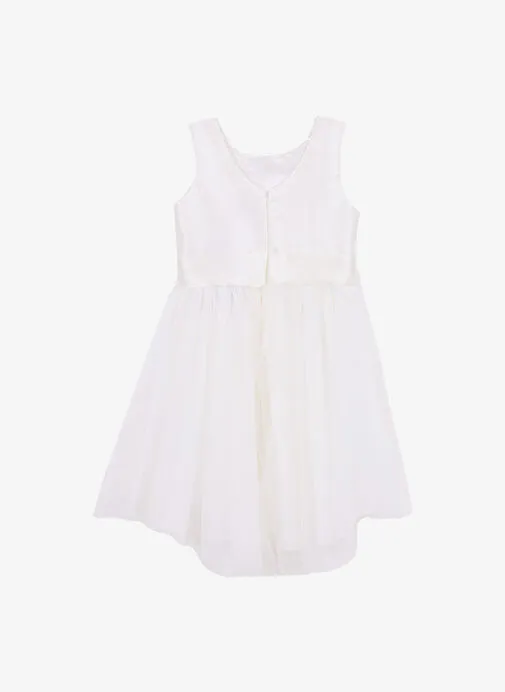 Barbie Ekru Kız Çocuk Çiçek Abiye Elbise BRB5SG-ELB6533