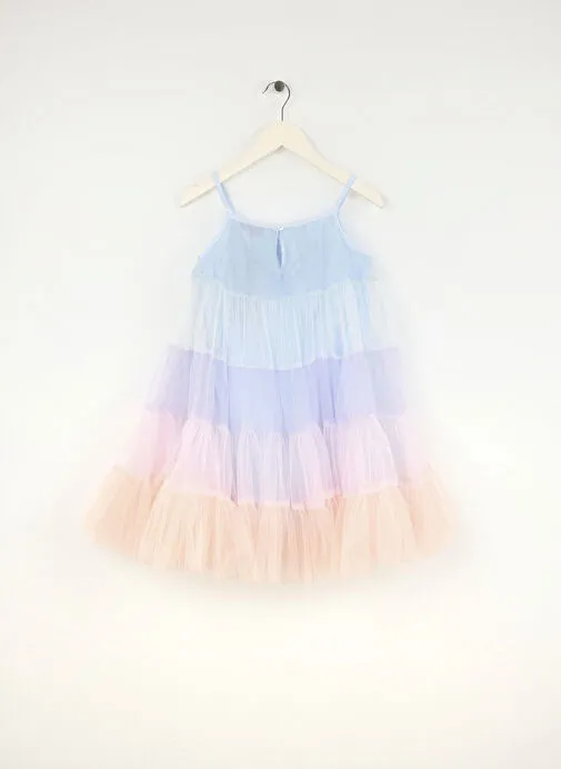 Barbie Çok Renkli Kız Çocuk Düz Abiye Elbise BRB5SG-ELB6002