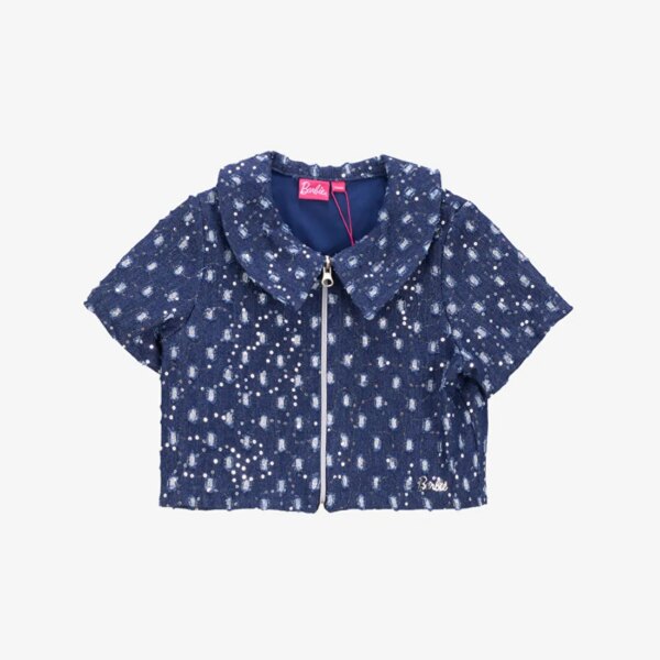 Barbie Lacivert Kız Çocuk Jakarlı Gömlek BRB5SG-GML6590