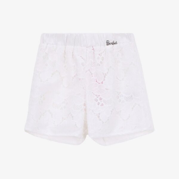 Barbie Beyaz Kız Çocuk Standart Çiçek Şort BRB5SG-SRT6519