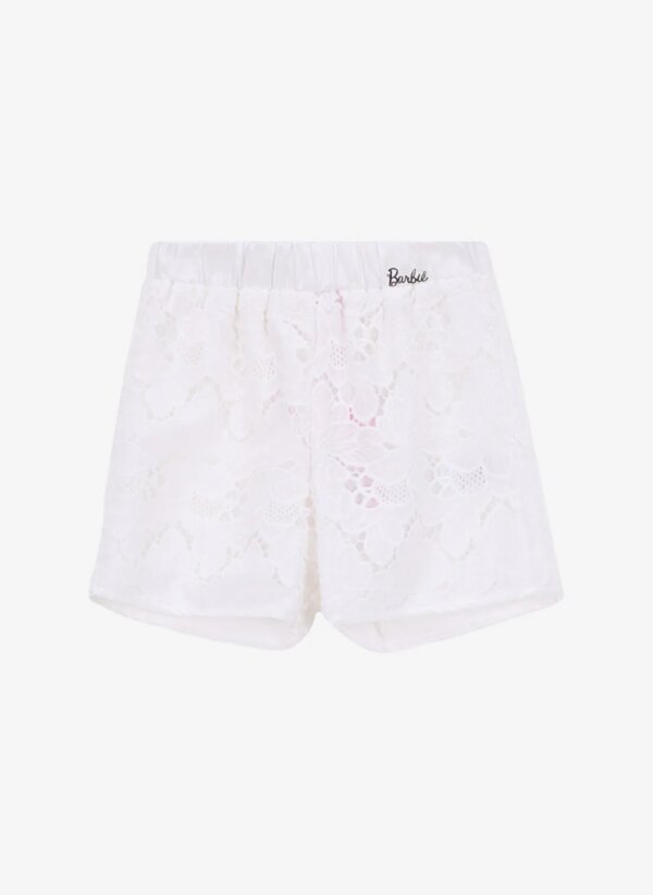 Barbie Beyaz Kız Çocuk Standart Çiçek Şort BRB5SG-SRT6519