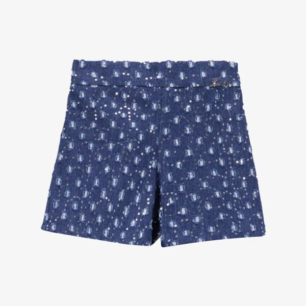 Barbie Lacivert Kız Çocuk Standart Jakarlı Şort BRB5SG-SRT6518