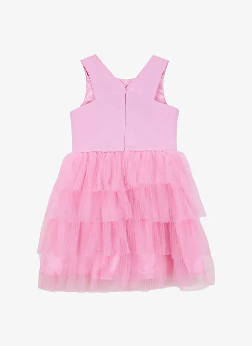 Barbie Pembe Kız Çocuk Abiye Elbise BRB5SG-ELB6509