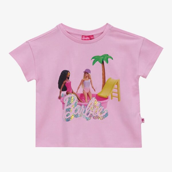 Barbie Pembe Kız Çocuk Baskılı T-Shirt BRB5SG-TST6437