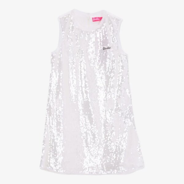 Barbie Ekru Kız Çocuk Payetli Abiye Elbise BRB5SG-ELB6549