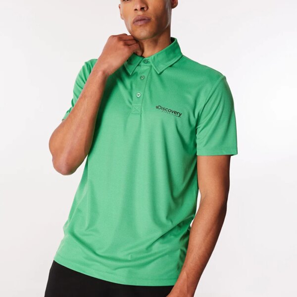 Discovery Expedition Yeşil Erkek Basic   UV Apreli Polo T-Shirt D4SM-TST3247