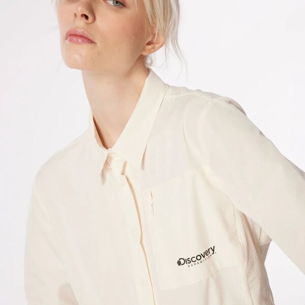Discovery Expedition Beyaz Kadın Basic   Su İtici Gömlek D4SL-GML3026