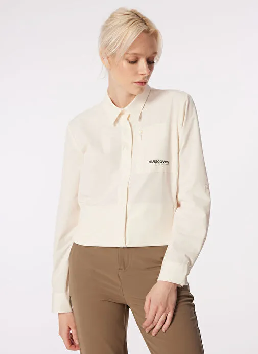 Discovery Expedition Beyaz Kadın Basic   Su İtici Gömlek D4SL-GML3026