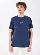 Discovery Expedition İndigo Erkek Bisiklet Yaka Relaxed Baskılı T-Shirt D4SM-TST3282