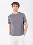 Discovery Expedition İndigo Erkek Bisiklet Yaka Relaxed Baskılı T-Shirt D4SM-TST3282