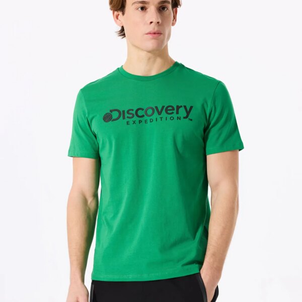 Discovery Expedition Yeşil Erkek Bisiklet Yaka T-Shirt D4SM-TST3290