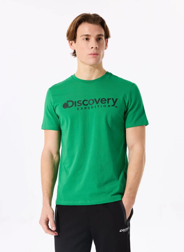 Discovery Expedition Yeşil Erkek Bisiklet Yaka T-Shirt D4SM-TST3290