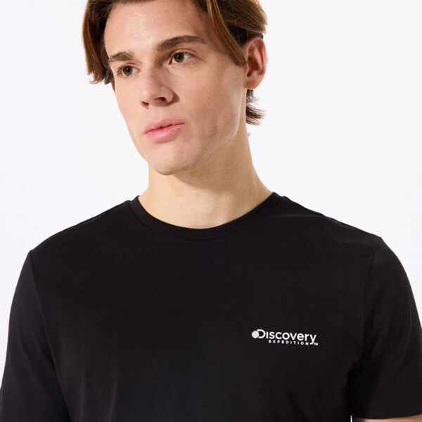 Discovery Expedition Siyah Erkek Bisiklet Yaka T-Shirt D4SM-TST3294