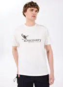 Discovery Expedition D4SM-TST3306 Beyaz Bisiklet Yaka Basic Baskılı Erkek T-Shirt