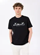 Discovery Expedition D4SM-TST3310 Siyah Bisiklet Yaka Basic Baskılı Erkek T-Shirt