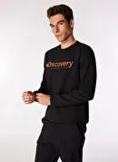 Discovery Expedition Siyah Erkek Bisiklet Relaxed Baskılı Sweatshirt D4WM-SWT3225