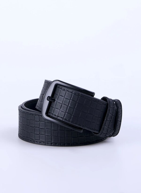 Discovery Expedition Siyah Erkek Deri Kemer Dis-Kare Siyah 4 cm