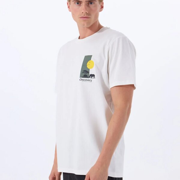 Discovery Expedition Ekru Erkek Relaxed Baskılı T-Shirt D5SM-TST3988