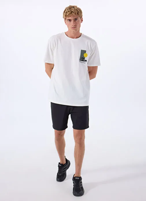 Discovery Expedition Ekru Erkek Relaxed Baskılı T-Shirt D5SM-TST3988