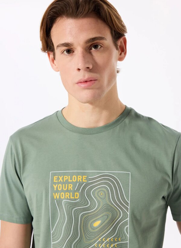 Discovery Expedition Açık Haki Erkek Relaxed Baskılı T-Shirt D5SM-TST3745