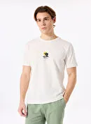 Discovery Expedition Ekru Erkek Relaxed Baskılı T-Shirt D5SM-TST3739