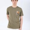 Discovery Expedition D5SM-TST3747 Haki Bisiklet Yaka Relaxed Fit Baskılı T-Shirt