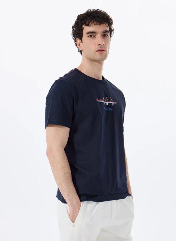 Discovery Expedition Lacivert Erkek Relaxed Baskılı T-Shirt D5SM-TST3793
