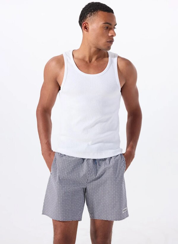 Discovery Expedition D5SM-MY 3401 Lacivert Baskılı Erkek Şort Mayo