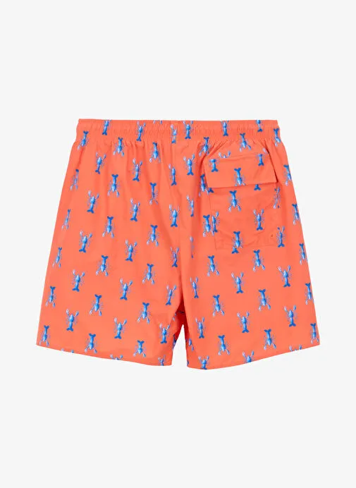 Discovery Expedition D5SM-MY 3404 Turuncu Baskılı Erkek Şort Mayo