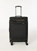 Discovery Expedition Siyah Unisex Çekçekli Kumaş Valiz DSC-630 ORTA