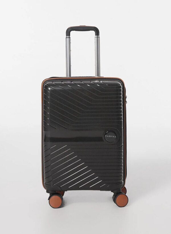 Fabrika Siyah 42x59x22 cm Kabin Boy Çekçekli Sert Valiz