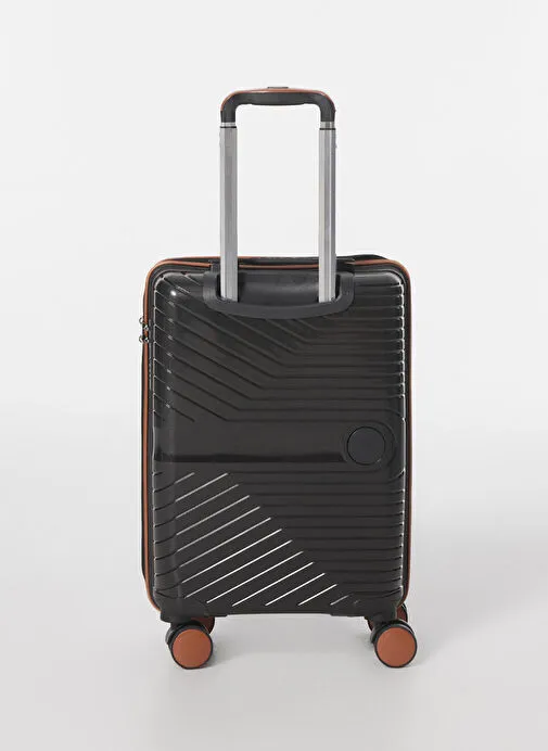 Fabrika Siyah 42x59x22 cm Kabin Boy Çekçekli Sert Valiz