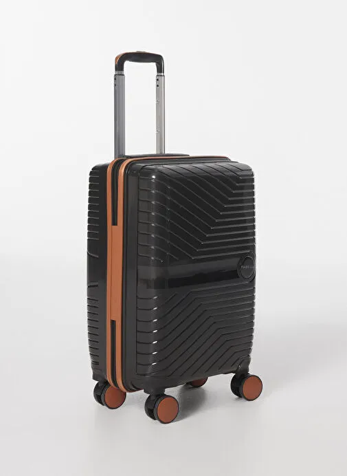Fabrika Siyah 42x59x22 cm Kabin Boy Çekçekli Sert Valiz