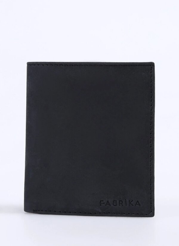 Fabrika Siyah Kadın Deri Kartlık Frk 510 Crayz Deri Siyah