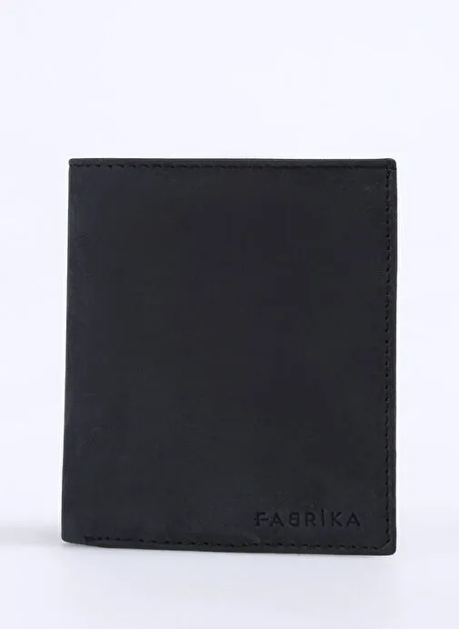 Fabrika Siyah Kadın Deri Kartlık Frk 510 Crayz Deri Siyah