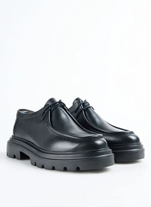 Fabrika Siyah Erkek Deri Klasik Ayakkabı WOLF-DAMION