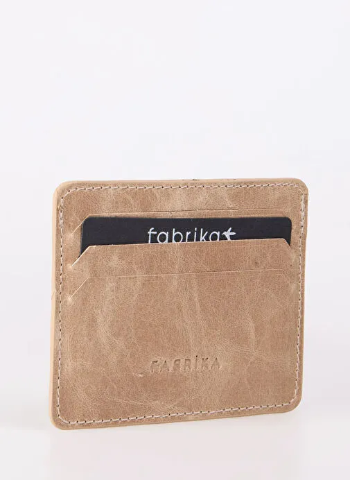 Fabrika Bej Erkek Deri Kartlık Frk 350
