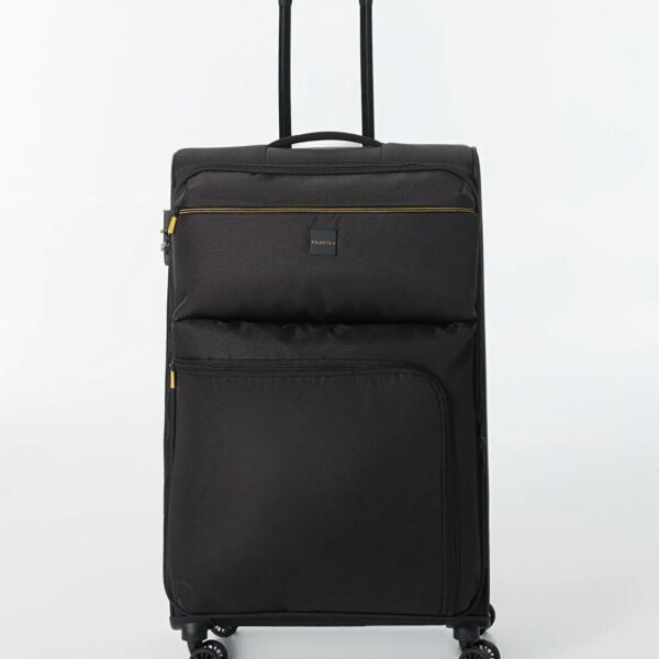 Fabrika Siyah Unisex Çekçekli Kumaş Valiz 029 büyük