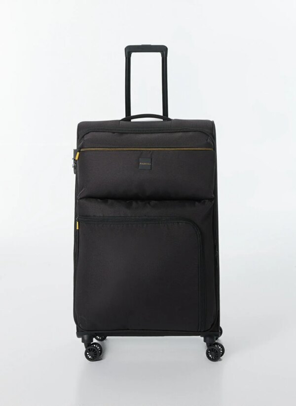 Fabrika Siyah Unisex Çekçekli Kumaş Valiz 029 büyük