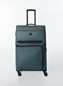 Fabrika Siyah Unisex Çekçekli Kumaş Valiz 029 büyük