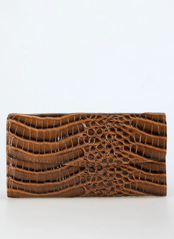 Fabrika Kahverengi Kadın Deri Cüzdan Frk 523 Groko Turuncu