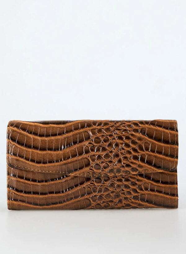 Fabrika Kahverengi Kadın Deri Cüzdan Frk 523 Groko Turuncu