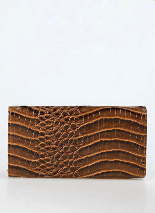 Fabrika Kahverengi Kadın Deri Cüzdan Frk 523 Groko Turuncu