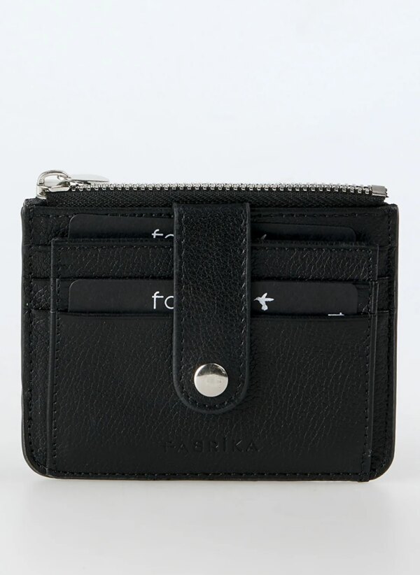 Fabrika Siyah Kadın Deri Kartlık frk 533 Flt Deri Siyah