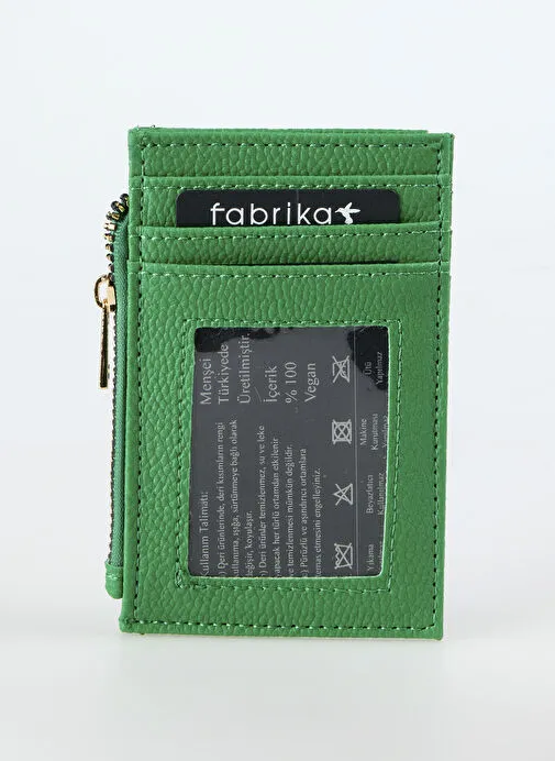 Fabrika Yeşil Kadın Deri Kartlık Frk 522 Flt Deri Yeşil