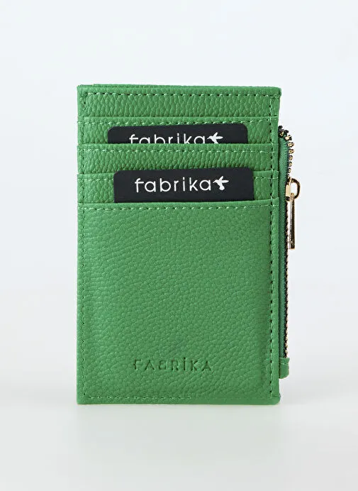 Fabrika Yeşil Kadın Deri Kartlık Frk 522 Flt Deri Yeşil