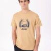 Jeep Deve Tüyü Erkek Bisiklet Yaka Relaxed Baskılı T-Shirt J4SM-TST7258