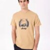 Jeep Deve Tüyü Erkek Bisiklet Yaka Relaxed Baskılı T-Shirt J4SM-TST7258