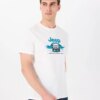 Jeep Bisiklet Yaka Baskılı Kırık Beyaz Erkek T-Shirt J4SM-TST7254